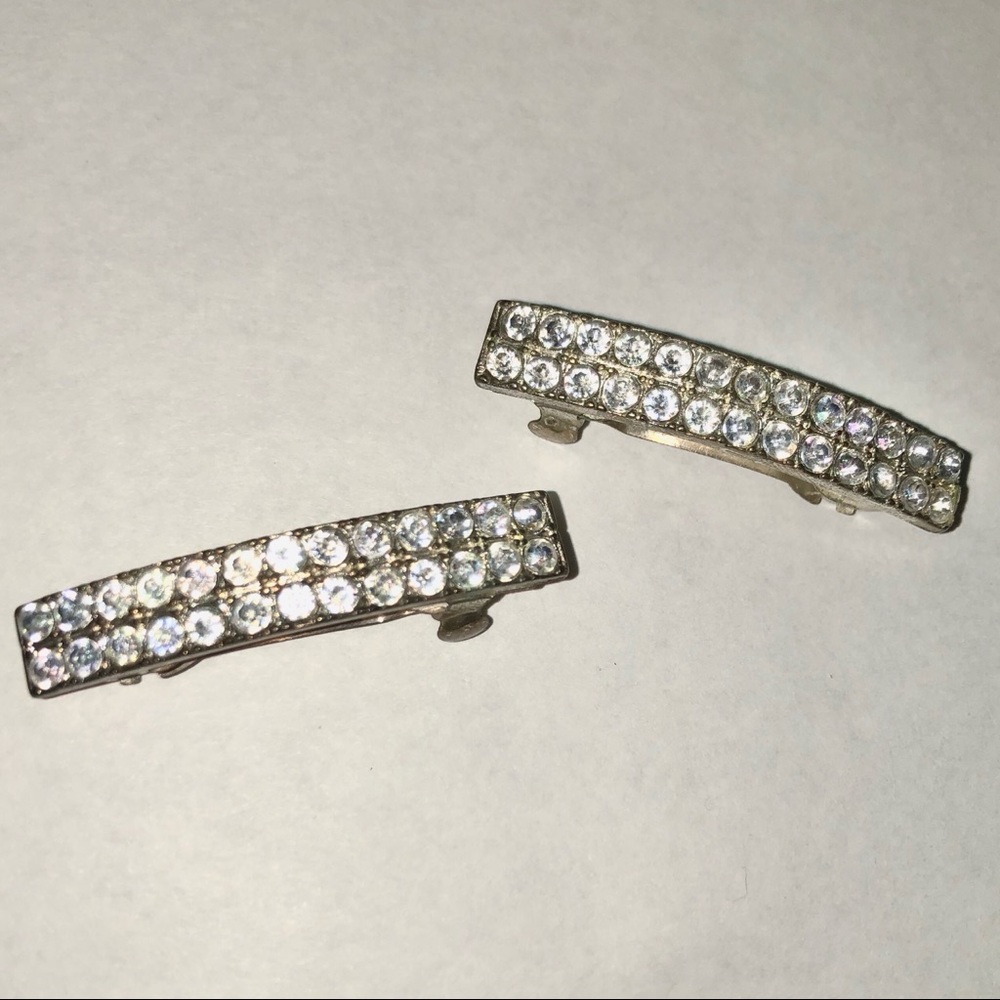 ✨2 mini crystal hair clips bling accessory